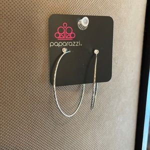 Paparazzi thin silver hoop earrings